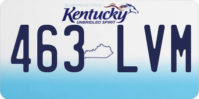 KY license plate 463LVM