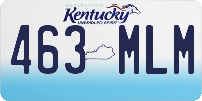 KY license plate 463MLM