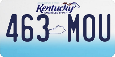 KY license plate 463MOU