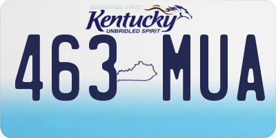 KY license plate 463MUA