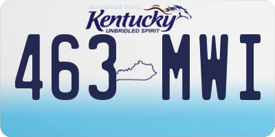 KY license plate 463MWI