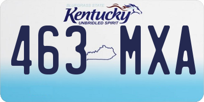 KY license plate 463MXA