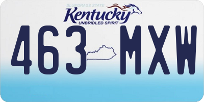 KY license plate 463MXW