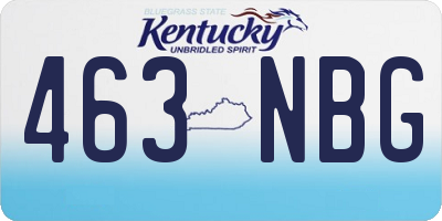 KY license plate 463NBG