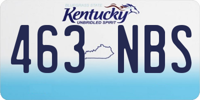 KY license plate 463NBS