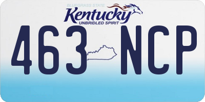 KY license plate 463NCP