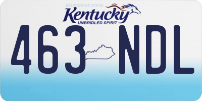 KY license plate 463NDL