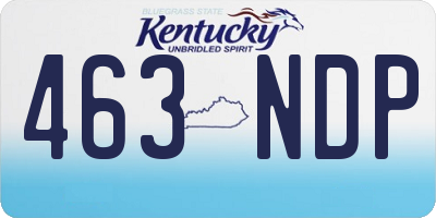 KY license plate 463NDP