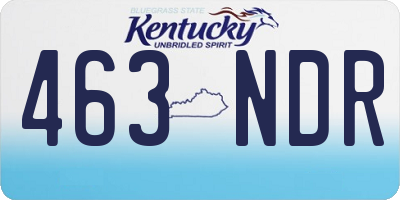 KY license plate 463NDR