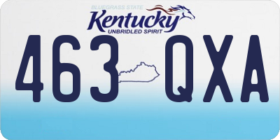KY license plate 463QXA