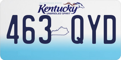 KY license plate 463QYD