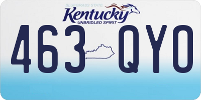 KY license plate 463QYO