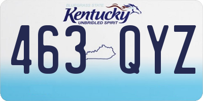 KY license plate 463QYZ