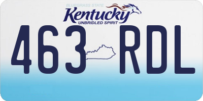 KY license plate 463RDL