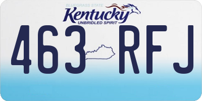 KY license plate 463RFJ