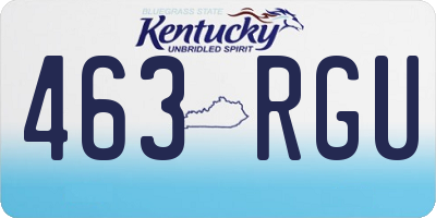 KY license plate 463RGU