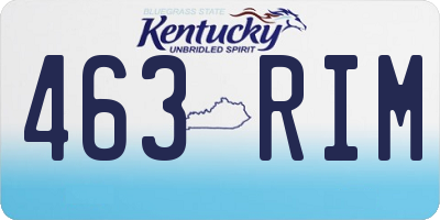 KY license plate 463RIM