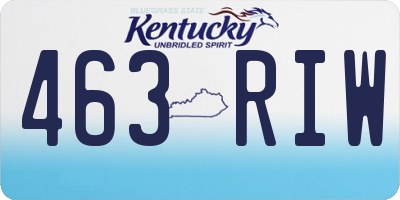 KY license plate 463RIW