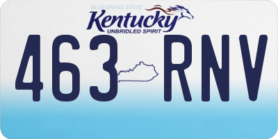 KY license plate 463RNV