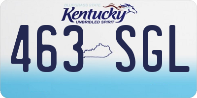 KY license plate 463SGL
