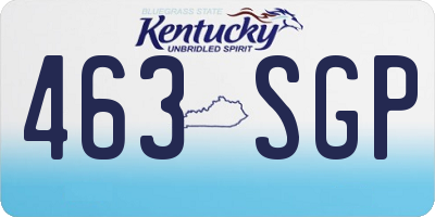 KY license plate 463SGP