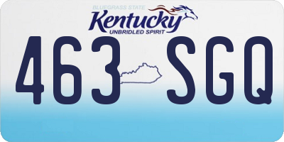 KY license plate 463SGQ