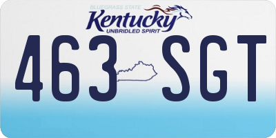 KY license plate 463SGT