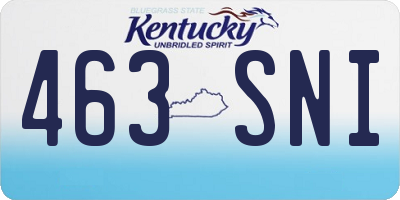 KY license plate 463SNI