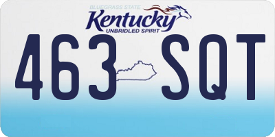 KY license plate 463SQT
