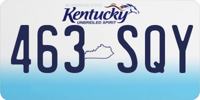 KY license plate 463SQY