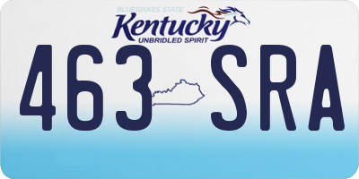 KY license plate 463SRA