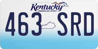 KY license plate 463SRD