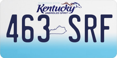 KY license plate 463SRF