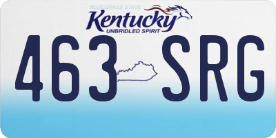 KY license plate 463SRG
