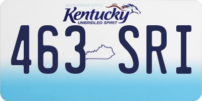 KY license plate 463SRI