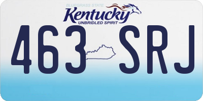 KY license plate 463SRJ