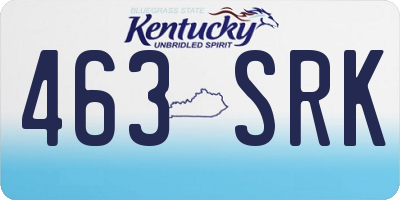 KY license plate 463SRK
