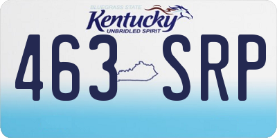 KY license plate 463SRP
