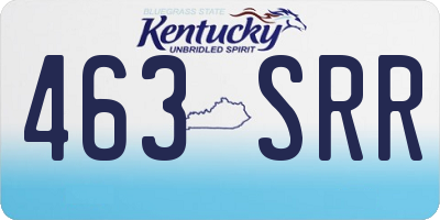 KY license plate 463SRR