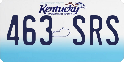 KY license plate 463SRS