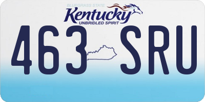 KY license plate 463SRU