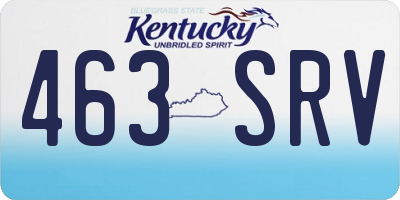 KY license plate 463SRV