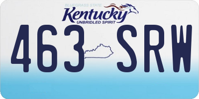 KY license plate 463SRW