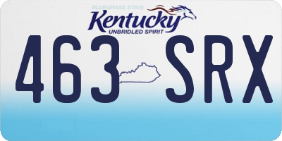 KY license plate 463SRX