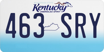 KY license plate 463SRY