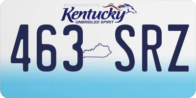 KY license plate 463SRZ