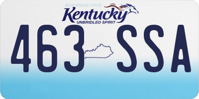 KY license plate 463SSA