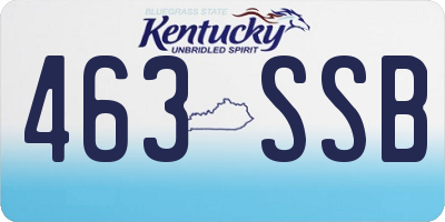 KY license plate 463SSB