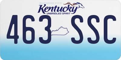KY license plate 463SSC