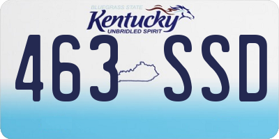 KY license plate 463SSD